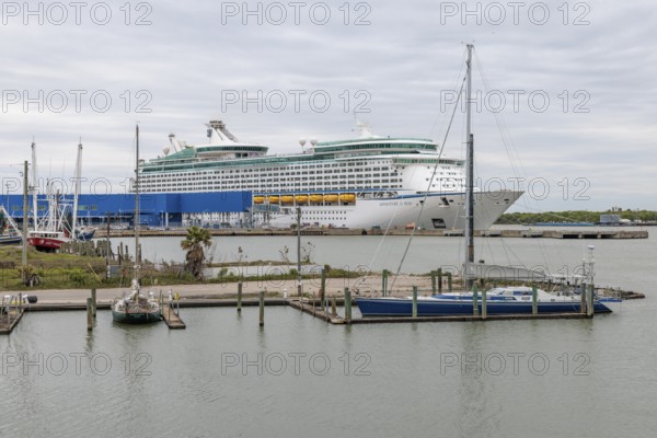 Royal Caribbean Adventure of the Seas cruise ship at the Galveston Cruise Port in Galveston, Texas