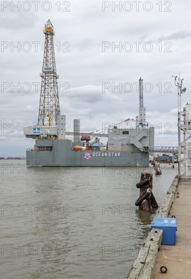 Ocean Star Offshore Drilling Rig and Museum in the Galveston Channel at Galveston, Texas