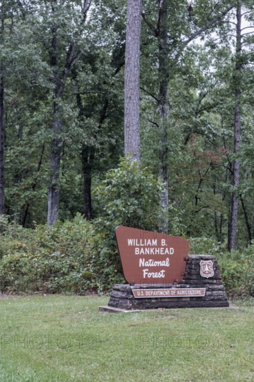 Sign entering the William B. Bankhead National Forest along highway 33 near Double Springs, Alabama
