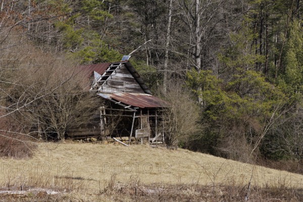 Abandoned cabin in the Chattahoochee National Forest near Blue Ridge, Georgia, USA