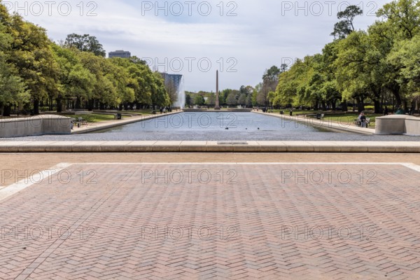 Mary Gibbs and Jesse H. Jones Reflection Pool at Hermann Park in downtown Houston, Texas