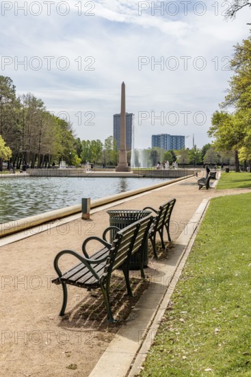 Mary Gibbs and Jesse H. Jones Reflection Pool at Hermann Park in downtown Houston, Texas
