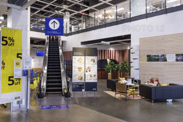 Escalator at the entrance to the IKEA home store in Orlando, Florida
