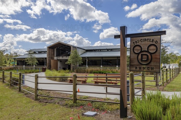 Tri-Circle-D Ranch horse barn in Fort Wilderness campground at Walt Disney World in Orlando, Florida