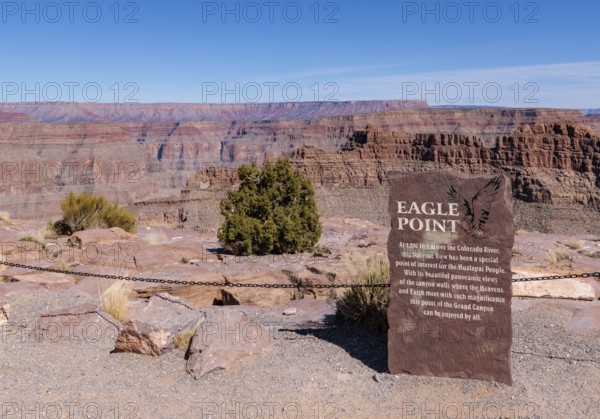 Sign with information about Eagle Point observation area at Grand Canyon West near Peach Springs, Arizona