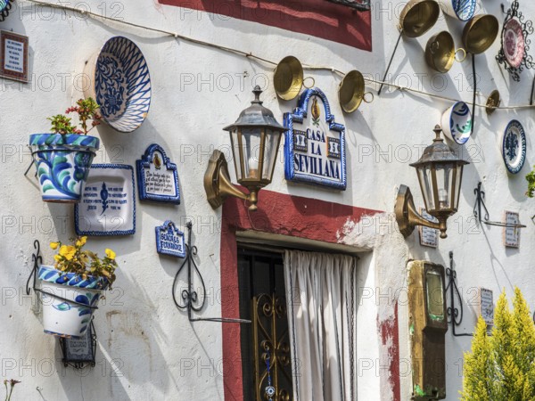 House casa la sevillana, decorated white house, Granada, Andalusia, Spain