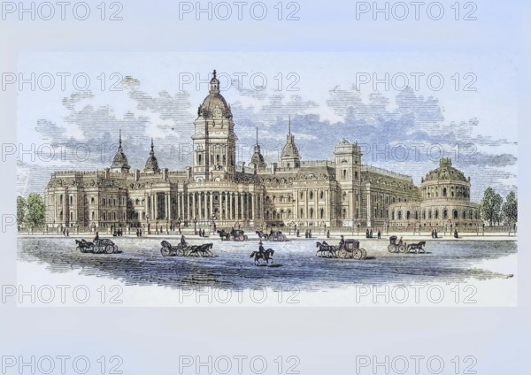City Hall in San Francisco, California, 1870s, America, digital reproduction from American Pictures, drawn with pen and pencil, coloured, by Samuel Manning, published circa 1880, Historical