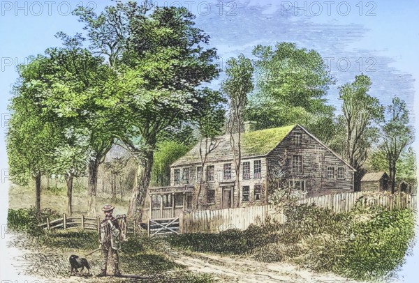 Pepperell near Boston, Massachusetts, in the 1870s, America, digital reproduction from American Pictures, drawn in pen and pencil, coloured, by Samuel Manning, published circa 1880, Historical