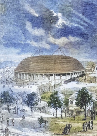 The Tabernacle in Salt Lake City, Utah, circa 1870, America, digital reproduction from American Pictures, drawn in pen and pencil, coloured, by Samuel Manning, published circa 1880, Historical
