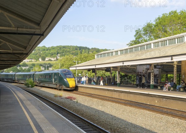 British Rail Class 800 Inter City Express train, Bath Spa railway station, Bath, Somerset, England, UK