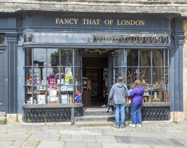 Fancy That of London souvenir gift shop, Abbey Church Yard, city of Bath, north east Somerset, England, UK