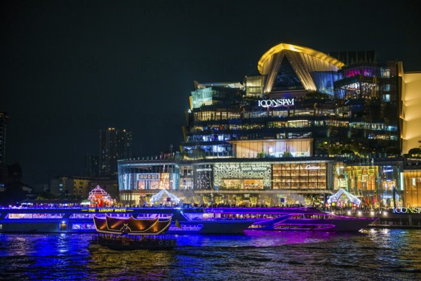 Shopping centre, ICONSIAM, night shot, Bangkok, Thailand