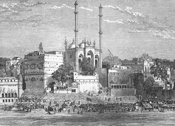 Varanasi, Banares and the River Ganges, c. 1870, Uttar Pradesh, India, digital reproduction of a historical model