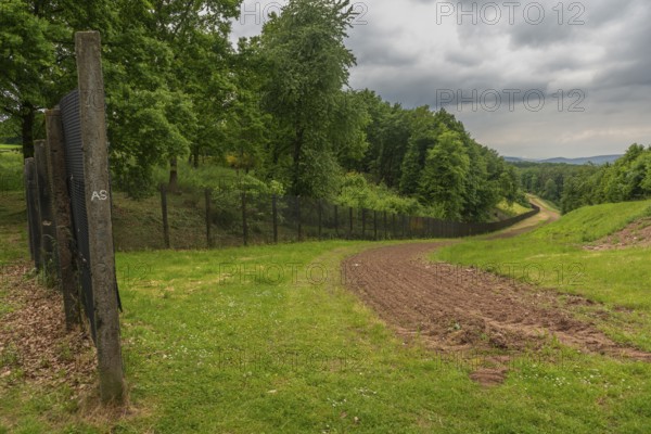 Schifflersgrund border museum memorial on the former inner-German border, border fence and death strip on the former demarcation line between the GDR and the FRG, scenic depression, forest, low mountain range, Bad Sooden-Allendorf, Hesse, Asbach-Sickenberg Thuringia, Germany