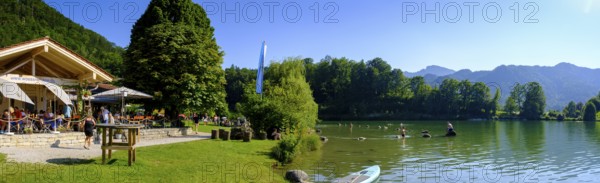 Seestüberl, Badeplatz, Wössner See, bei Unterwössen, Achental, Chiemgau, Upper Bavaria, Bavaria, Germany