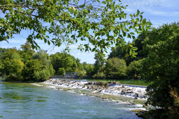Alz, Laufenauer Wehr, Altenmarkt an der Alz, Chiemgau, Upper Bavaria, Bavaria, Germany
