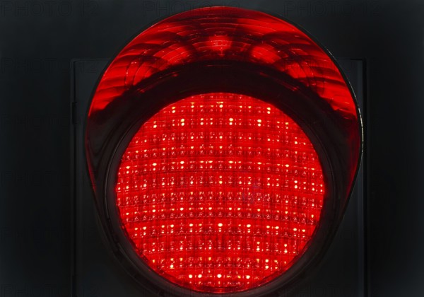 red traffic light, Bonn, North Rhine-Westphalia, Germany