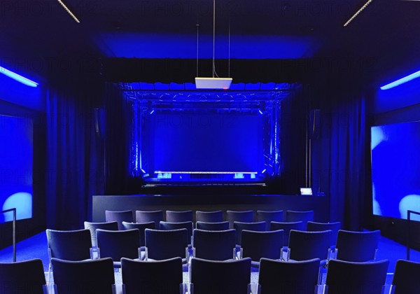 Blank hologram Theater Holo-Voices, communication with eyewitness holograms of concentration camp survivors of the Holocaust, Essen, Germany