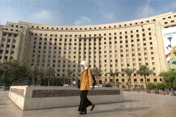 Cairo, Egypt. July 1st 2024 The historic Mogamma El Tahrir building redevelopment project in Downtown Cairo, the once administrative governmental offices will be converted into a luxury hotel complex. Egypt
