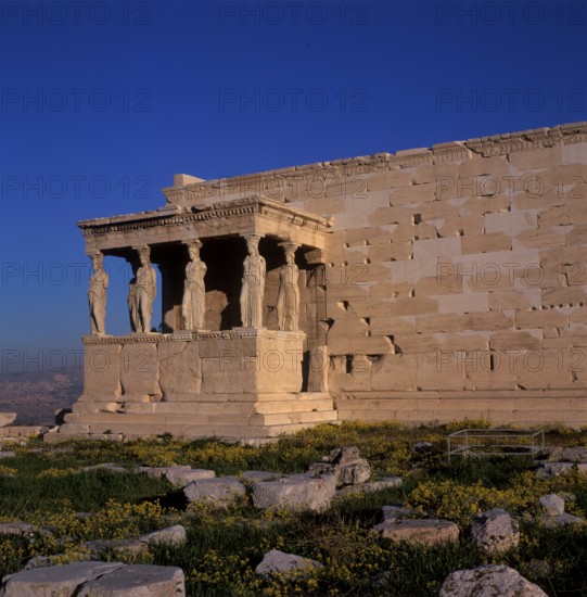 Erechteion, Korenhalle, Acropolis, general view from the south, Athens, Greece