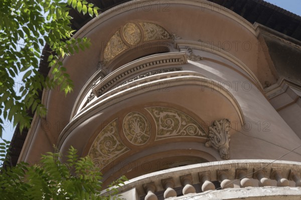Beautiful close up details of balconies and balustrades of the historical architecture of Downtown Cairo, a once cosmopolitan neighbourhood of various architectural styles such as neo classical and art deco. Egypt