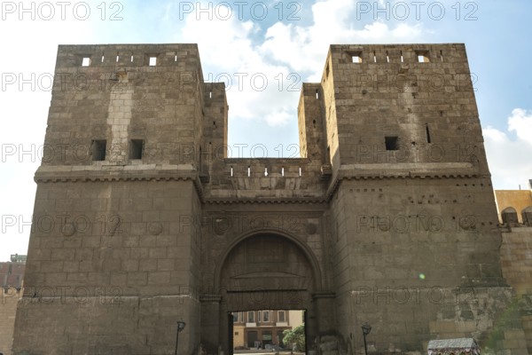 Bab El-Nasr or the gate of victory lies in Bab El-Nasr Street next to Bab-El-Futuh and the mosque of El-Hakim in the Islamic Quarter of Fatimid Cairo, Egypt