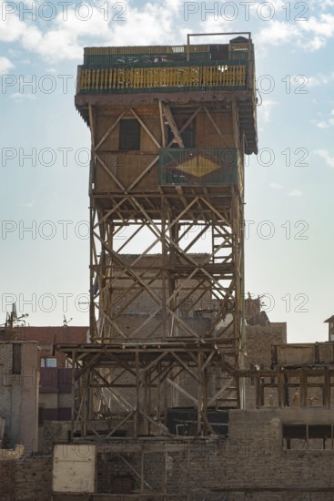 Cairo, Egypt. November 29th 2022 Traditional Pigeon Tower construction made of wood and found in many urban neighbourhoods of Cairo for keeping pigeons, Egypt