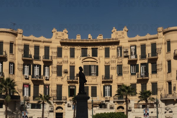 Cairo, Egypt, November 26th 2022 Talet Harb Square, part of the elegantly restored architecture of downtown Cairo, Egypt