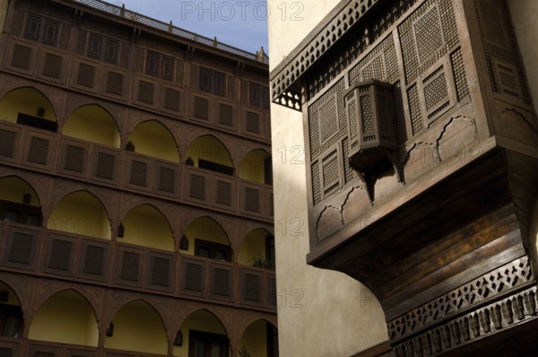 Cairo, Egypt, April 13th 2006. Traditional Arabic architecture in the Islamic quarter of Cairo, Egypt