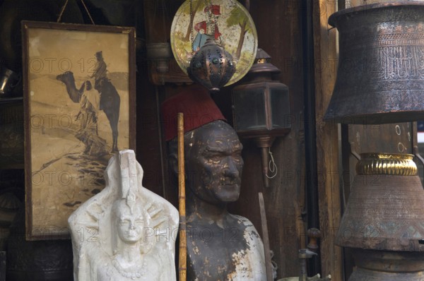 Cairo, Egypt, April 13th 2006. Orientalist antiques for sale in a Cairo antique shop, Egypt