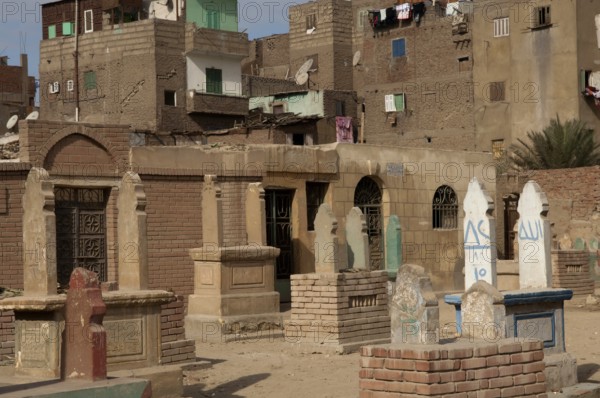 Cairo, Egypt. December 10th 2009 Graves inside the City of the Dead district in the suburbs of Cairo, Egypt