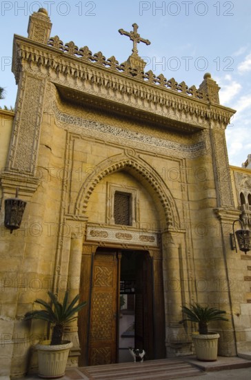 Cairo, Egypt. December 31st 2012 Entrance to the Coptic Christian Hanging Church of Cairo, Egypt