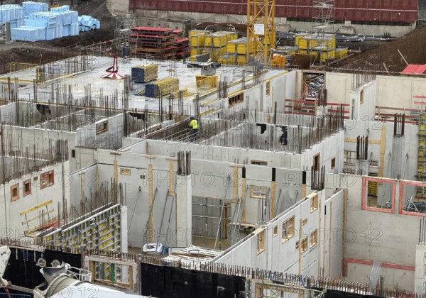 Large-scale construction site, replacement building for the NA complex, Ruhr-Universität Bochum, abbreviated RUB, Ruhr region, North Rhine-Westphalia, Germany