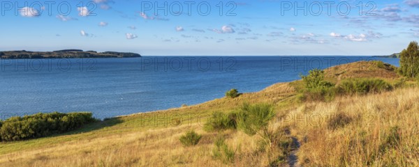 View over the lagoon landscape, Mönchgut Nature Reserve, Groß Zicker, Mönchgut Peninsula, Rügen Island, Mecklenburg-Western Pomerania, Germany