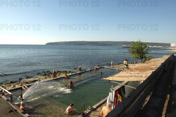 Varna, Bulgaria, September 6th 2020 Thermal pool on the edge of the Black Sea known locally as The Pit in Varna, Bulgaria