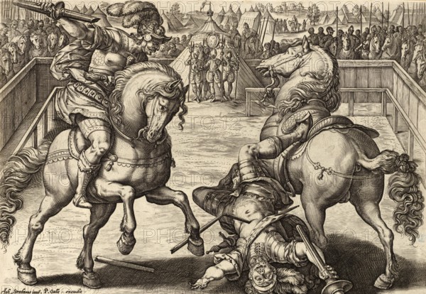 History of the Medici, moment from the life of Giovanni de' Medici, known as Giovanni dalle Bande Nere. He can be seen on his horse after fatally hitting his opponent with a lance in a duel in an arena. Giovanni de' Medici, Giovanni dalle Bande Nere, delle Bande Nere (born 6 April 1498, died 30 November 1526), Italian condottiere