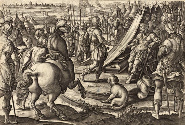 History of the Medici, Giovanni de' Medici, also known as dalle Bande Nere, appears in an encampment in front of the French King Francis I, Giovanni de' Medici, Giovanni dalle Bande Nere, delle Bande Nere (b. 6 April 1498, d. 30 November 1526), Italian condottiere