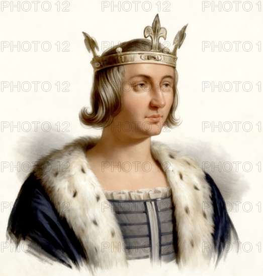 Louis X, Ludwig X, Louis X le Hutin, 1289-1316, called the Quarreler, the Headstrong, or the Stubborn, King of Navarre as Louis I, Count of Champagne and King of France