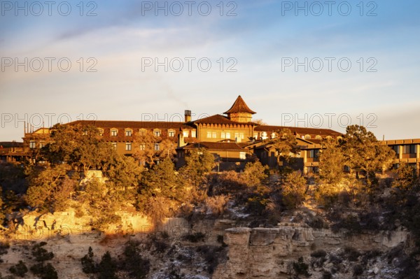Grand Canyon National Park, Arizona - El Tovar, the luxury hotel on the South Rim of the Grand Canyon. The hotel opened in 1905, 14 years before the Canyon became a national park