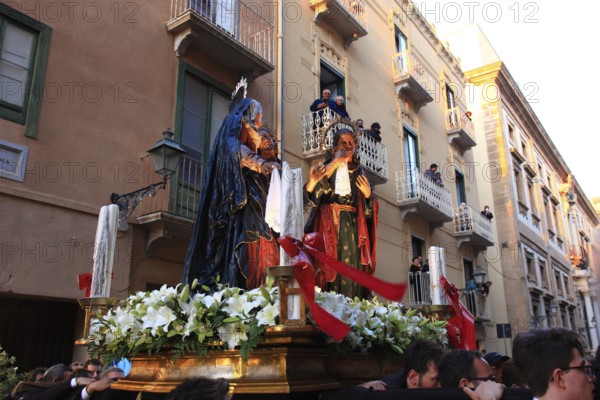 Sicily, old town of Trapani, Good Friday mystery procession La Processione dei Misteri, procession with the mysteries, scenes from the Passion of Christ