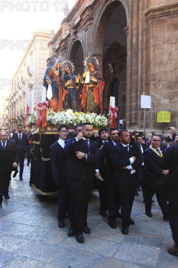 Sicily, old town of Trapani, Good Friday mystery procession La Processione dei Misteri, procession with the mysteries