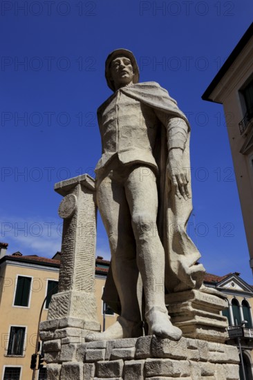 Angelo Beolco, il Ruzante, important Paduan poet, playwright and actor, Piazzetta Lucia Valentini Terrani, right next to the Teatro Verdi in Padua, Veneto, Italy