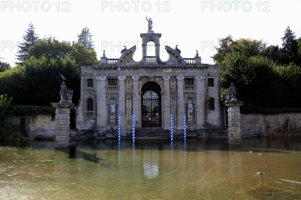 Diana's Pavilion, Diana's Portal, the monumental former water entrance to the garden of Villa Barbarigo in Valsanzibio, Veneto, Italy