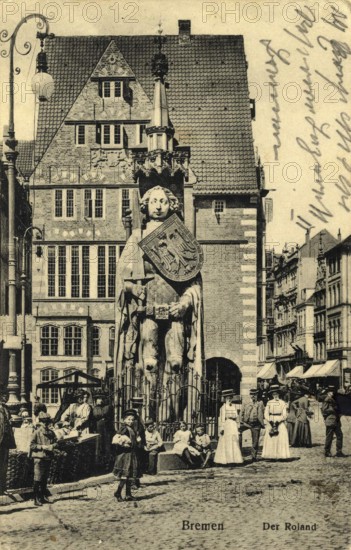 Historical postcard around 1900, Bremen, Germany, reproduction of a postcard, historical