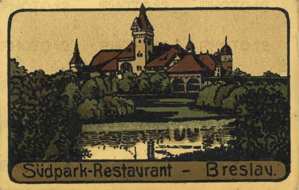 Historical postcard around 1900, Breslau, Südpark, today Wroclaw, Lower Silesia, Poland, reproduction of a postcard, historical