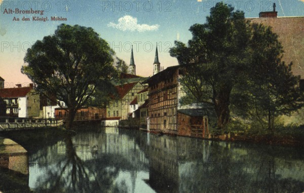 Historical postcard around 1900, Bromberg, Old Bromberg, today Bydgoszcz, in the Polish Kujawsko-Pomeranian Voivodeship, Poland, reproduction of a postcard, historical