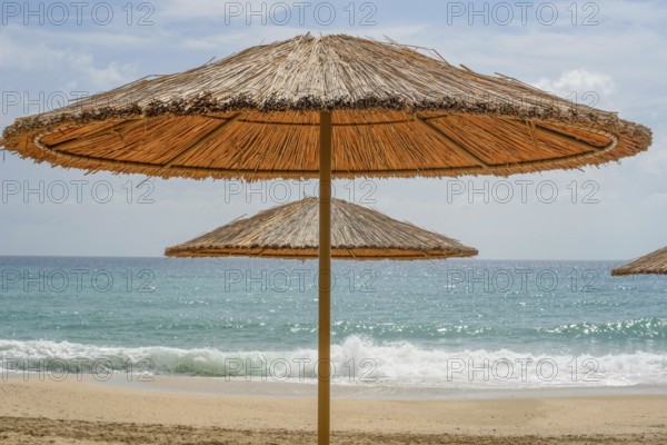 Beautiful Summers Day on the Mediterranean Beach in Alanya on the Turkish Riviera, Turkey