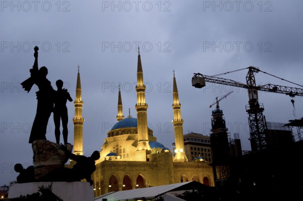 Beirut, Lebanon. May 29th 2012 Martyrs' Square, historically known as Al Burj or Place des Cannons, is the historical central public square of Downtown Beirut, the Lebanese capital