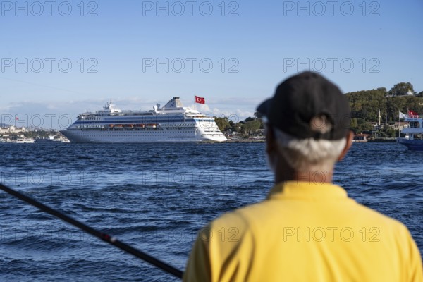 Istanbul, Turkey. September 18th 2025. The Astoria Grande, a Russian cruise ship docked at the entrance to the Bosporus, the ship offers Black Sea voyages catering for Russian tourists