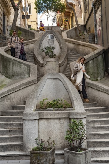 Istanbul, Turkey. January 3rd 2025. Neo-Baroque and early Art Nouveau style of architecture of the Camondo Stairs in the Pera neighbourhood near Bank street in Istanbul, Turkey